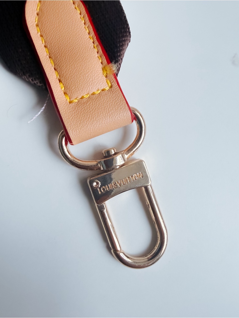 LV Designer Logo guitar Strap with Gold Hardware - Picture 6 of 6
